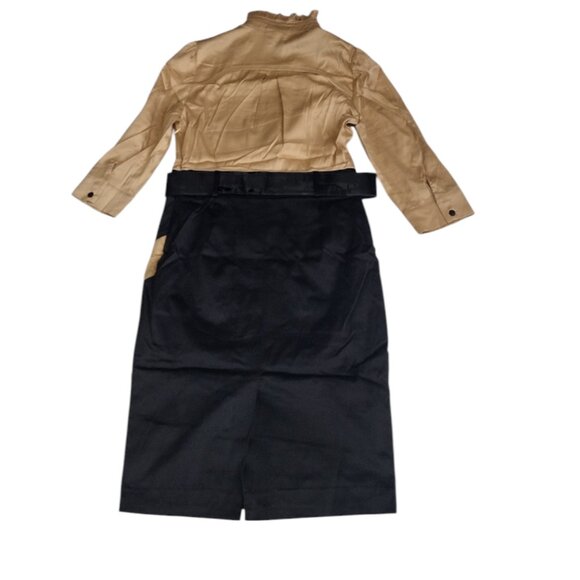 Rachael G. Black and Gold Satin Dress, Size M - Picture 3 of 16